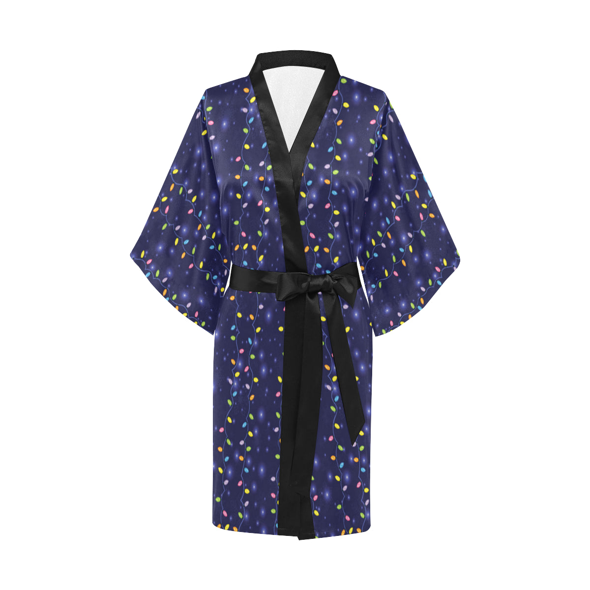 Christmas Light Pattern Print Design 03 Women's Short Kimono