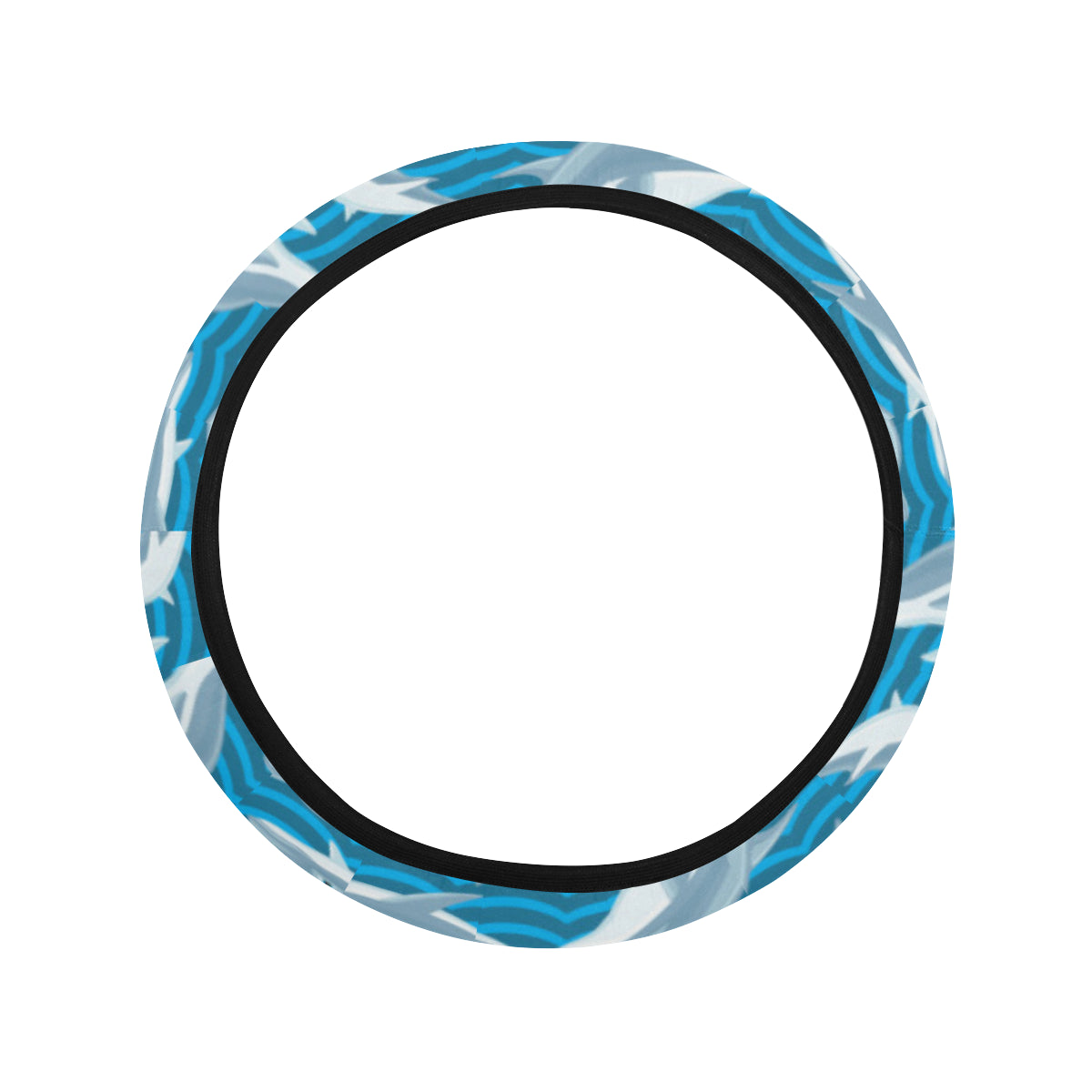 Dolphin Cute Print Pattern Steering Wheel Cover with Elastic Edge