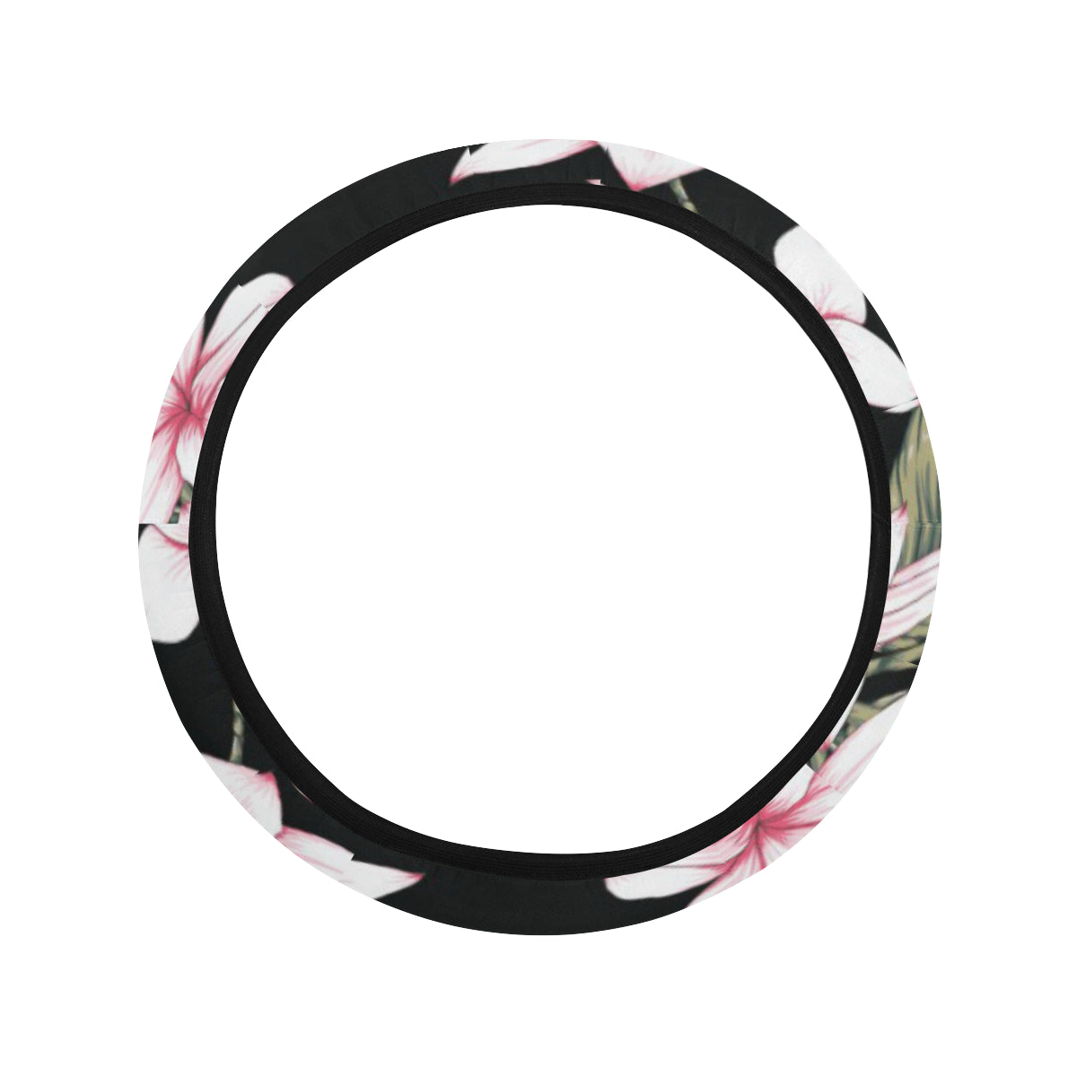 Plumeria Pattern Print Design PM021 Steering Wheel Cover with Elastic Edge