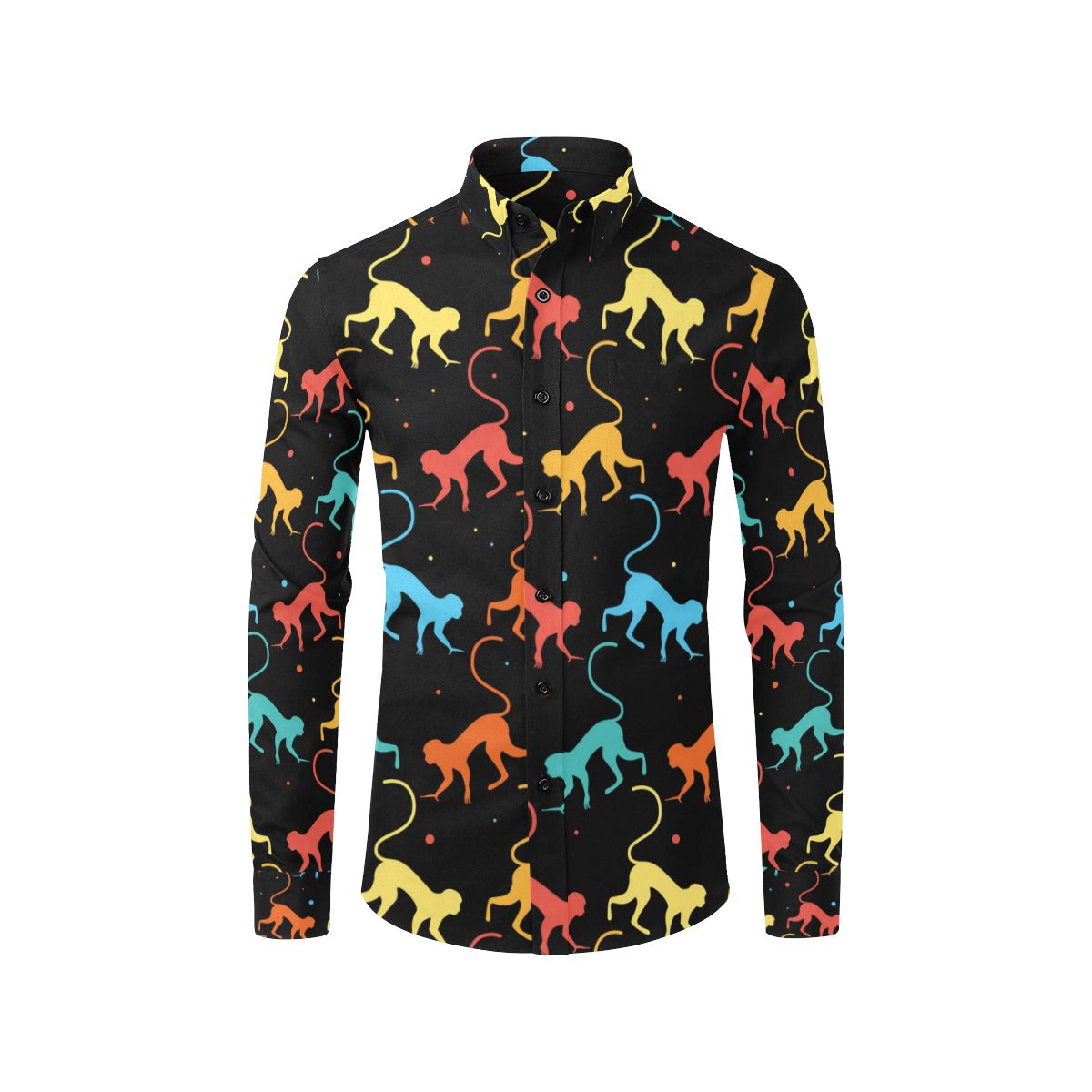 Monkey Pattern Print Design 01 Men's Long Sleeve Shirt