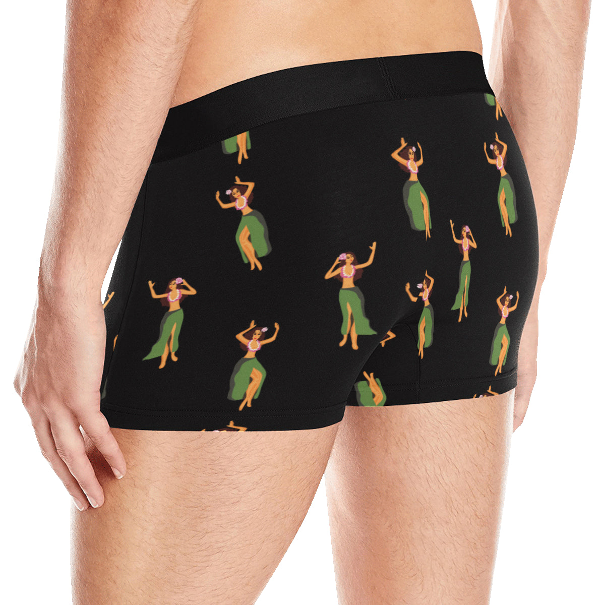 Hula Dancers Girl Pattern Print Design 01 Men's Boxer Briefs
