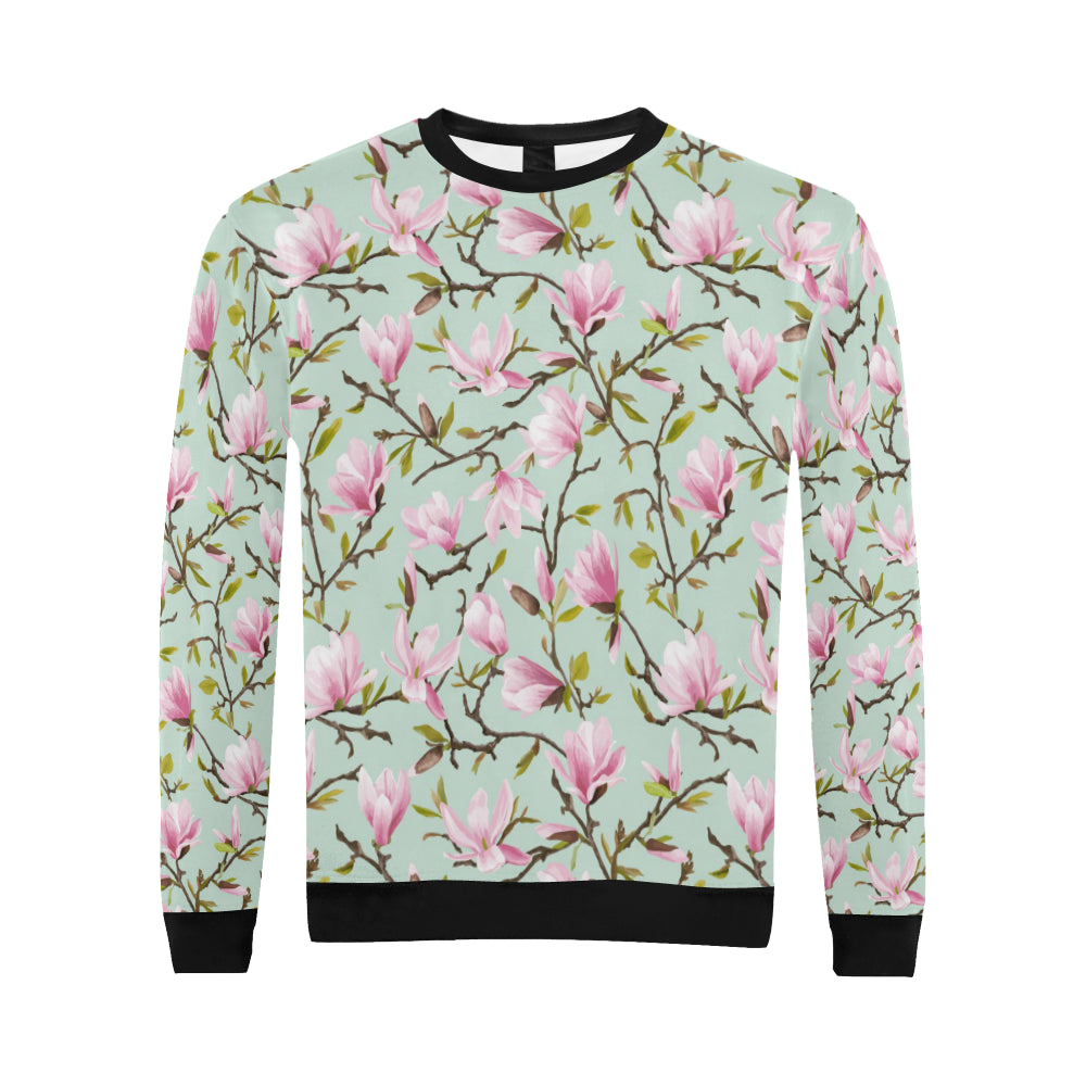 Magnolia Pattern Print Design MAG04 Men Long Sleeve Sweatshirt