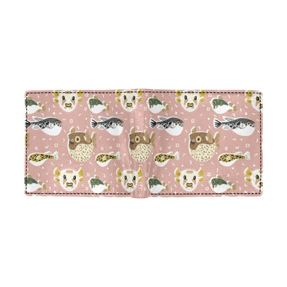 Fugu Cute Pattern Print Design 01 Men's ID Card Wallet