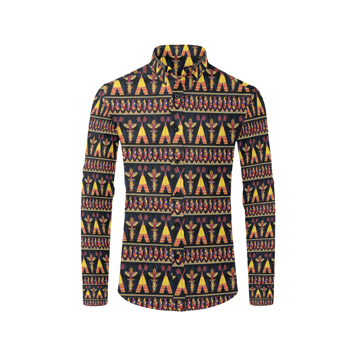 Totem Pole Design Men's Long Sleeve Shirt