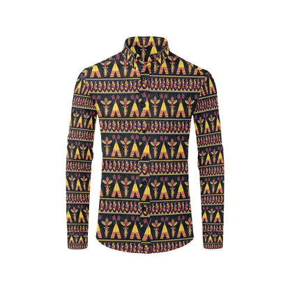 Totem Pole Design Men's Long Sleeve Shirt