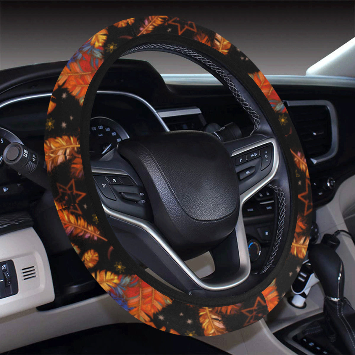 Dream Catcher Native American Design Steering Wheel Cover with Elastic Edge
