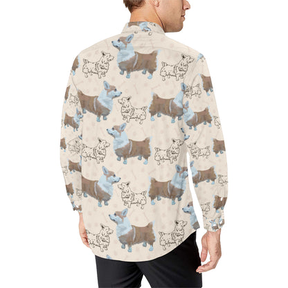 Pembroke Welsh Corgis Pattern Print Design A03 Men's Long Sleeve Shirt