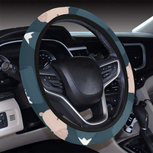 Llama Pattern Print Design 06 Steering Wheel Cover with Elastic Edge