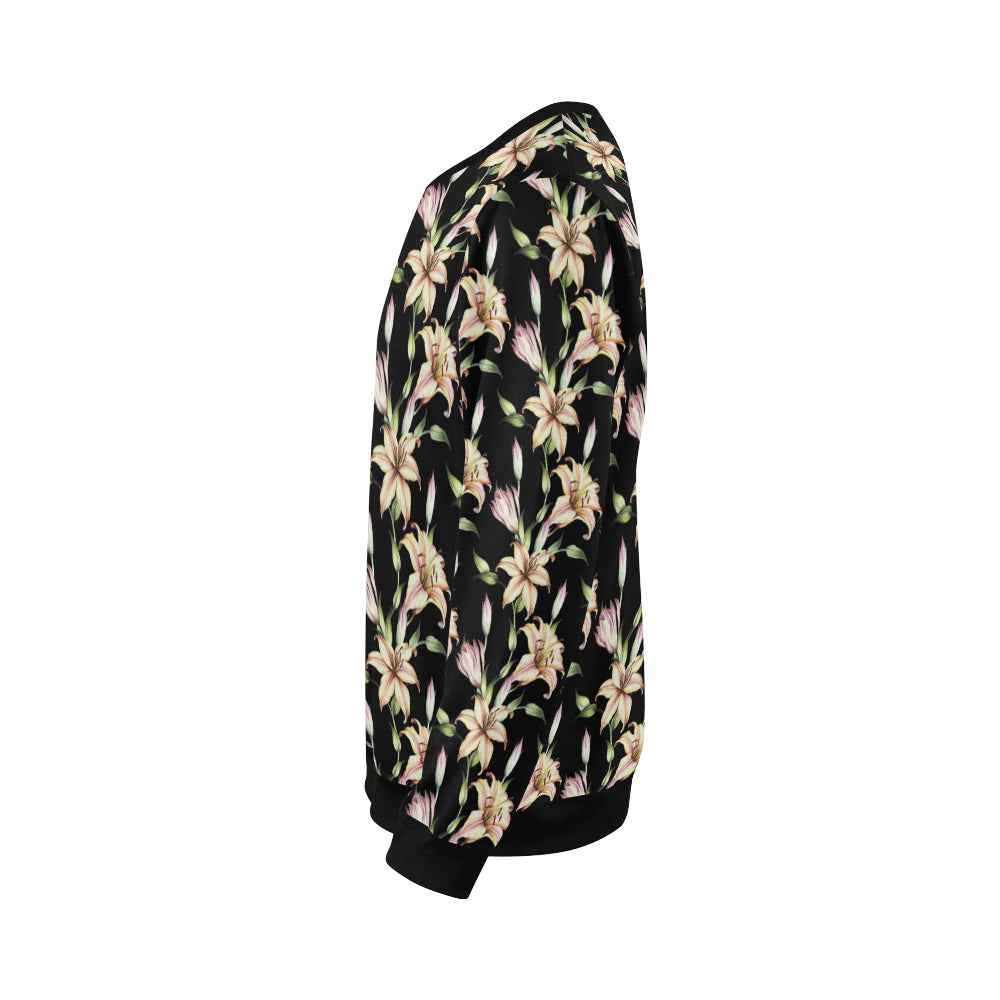 Lily Pattern Print Design LY05 Men Long Sleeve Sweatshirt