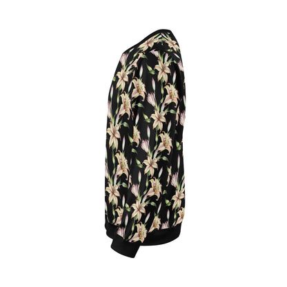 Lily Pattern Print Design LY05 Men Long Sleeve Sweatshirt
