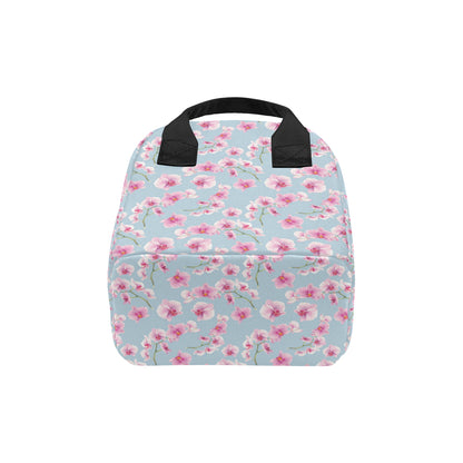 Orchid Pink Pattern Print Design OR01 Insulated Lunch Bag
