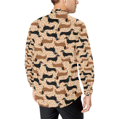 Dachshund Pattern Print Design 011 Men's Long Sleeve Shirt