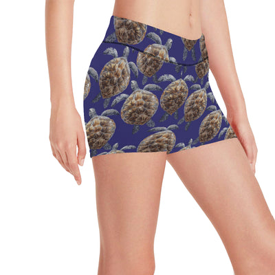 Sea Turtle Pattern Print Design T05 Yoga Shorts