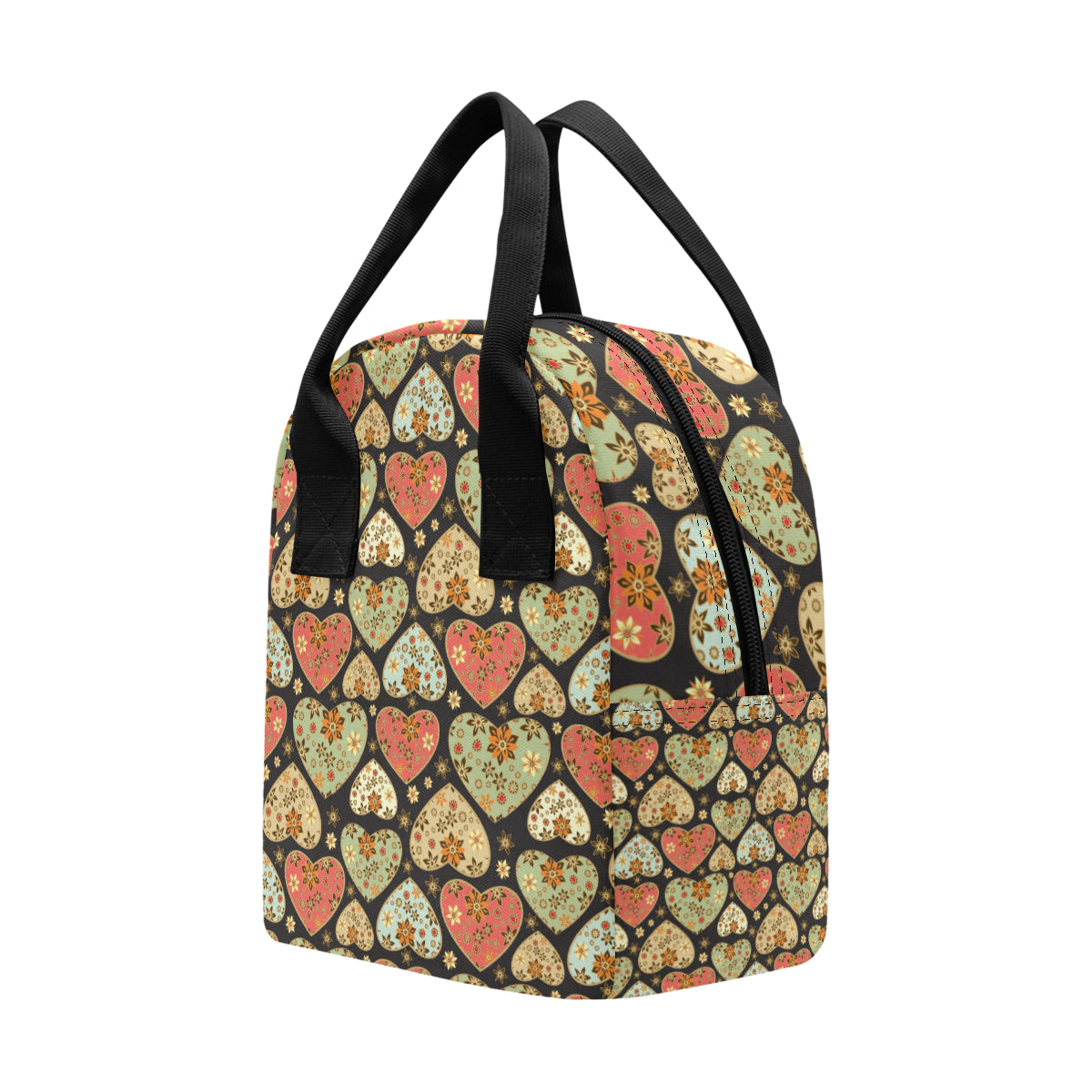 Heart Boho Pattern Print Design HE04 Insulated Lunch Bag