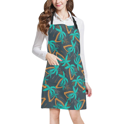 Palm Tree Pattern Print Design PT01 Apron with Pocket