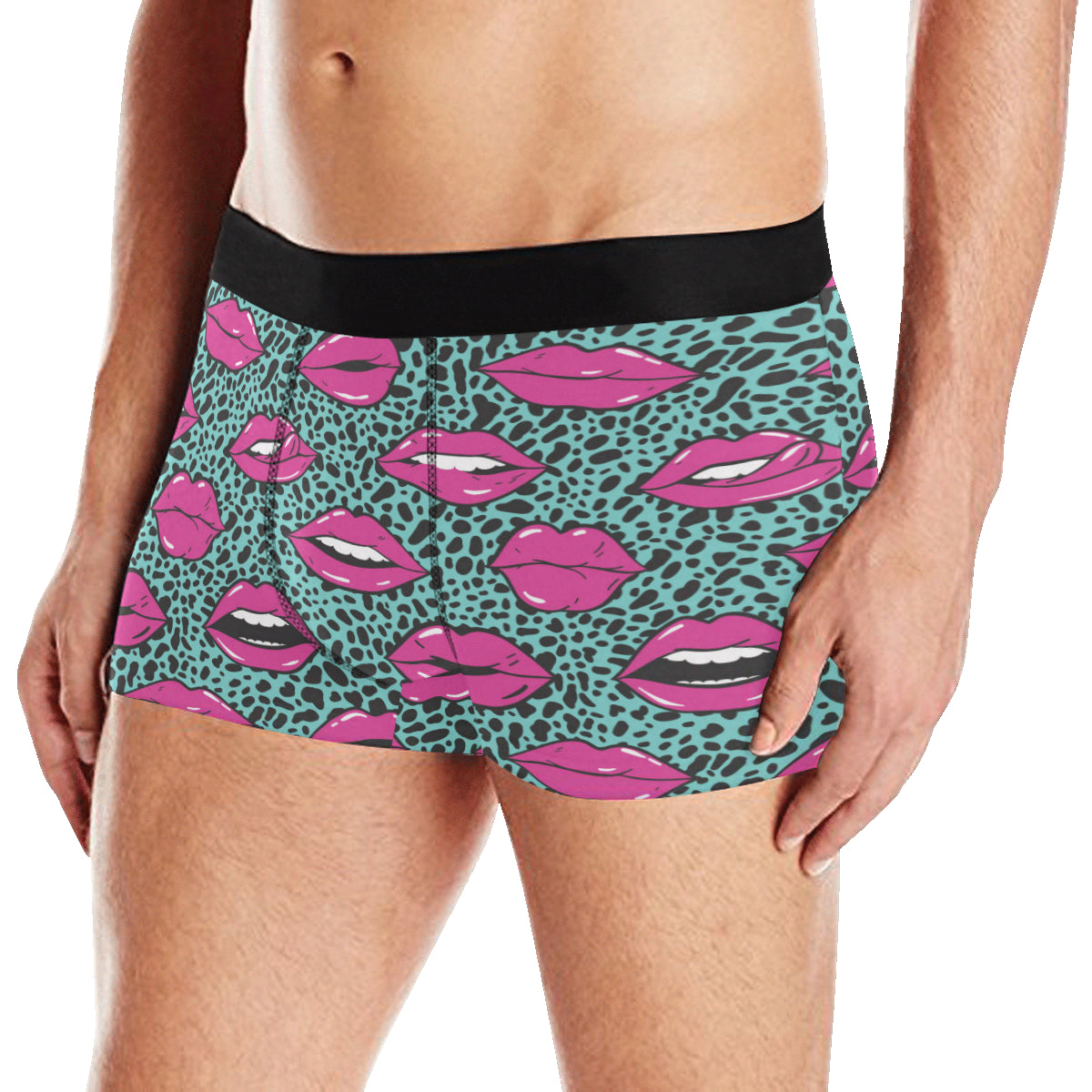 Lip Pattern Print Design 04 Men's Boxer Briefs