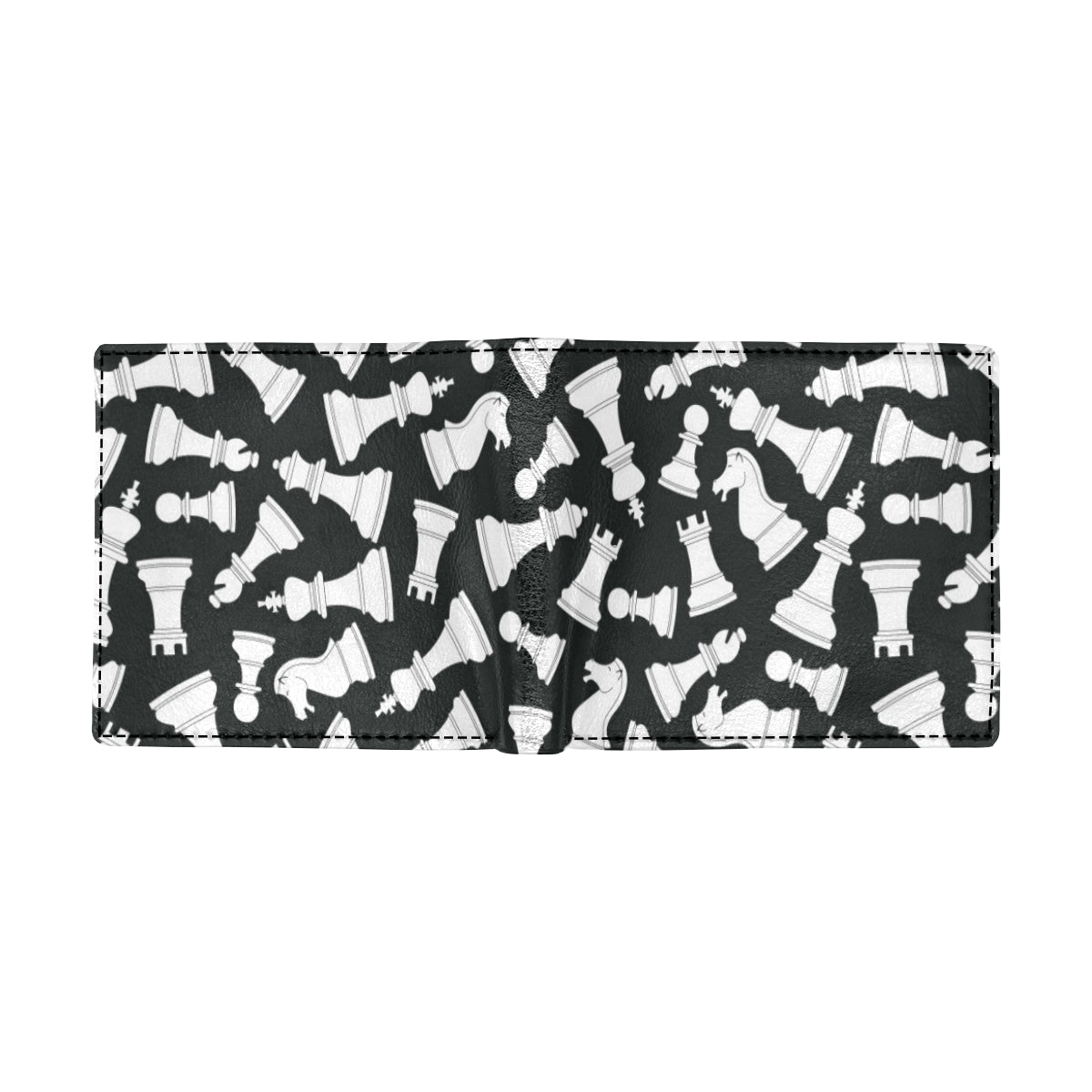 Chess Pattern Print Design 01 Men's ID Card Wallet