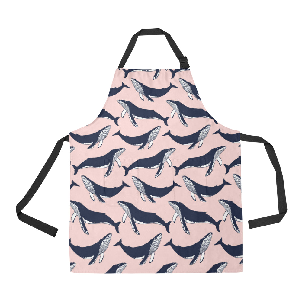 Humpback Whale Pattern Print Design 02 Apron with Pocket