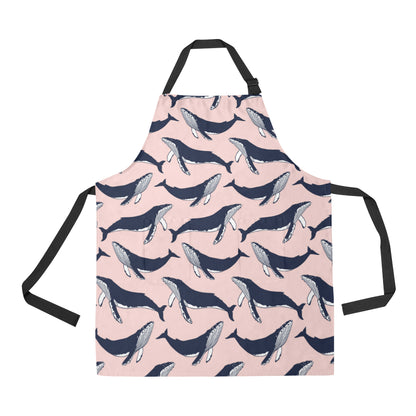 Humpback Whale Pattern Print Design 02 Apron with Pocket