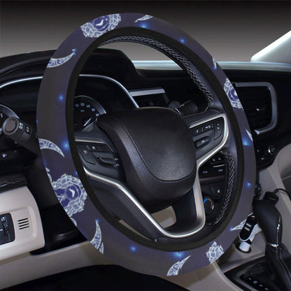 Aries Zodiac Pattern Print Design 01 Steering Wheel Cover with Elastic Edge