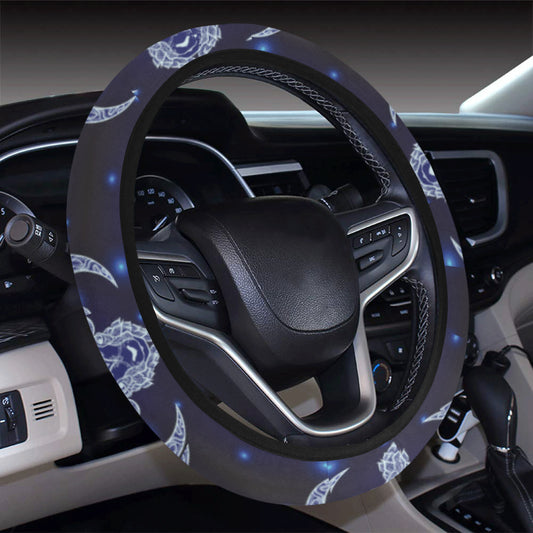 Aries Zodiac Pattern Print Design 01 Steering Wheel Cover with Elastic Edge