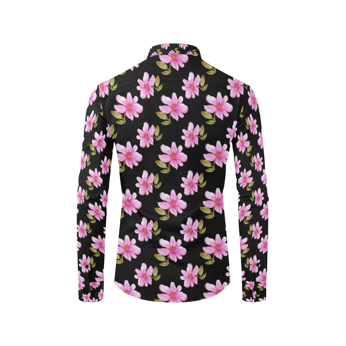 Magnolia Pattern Print Design MAG06 Men's Long Sleeve Shirt