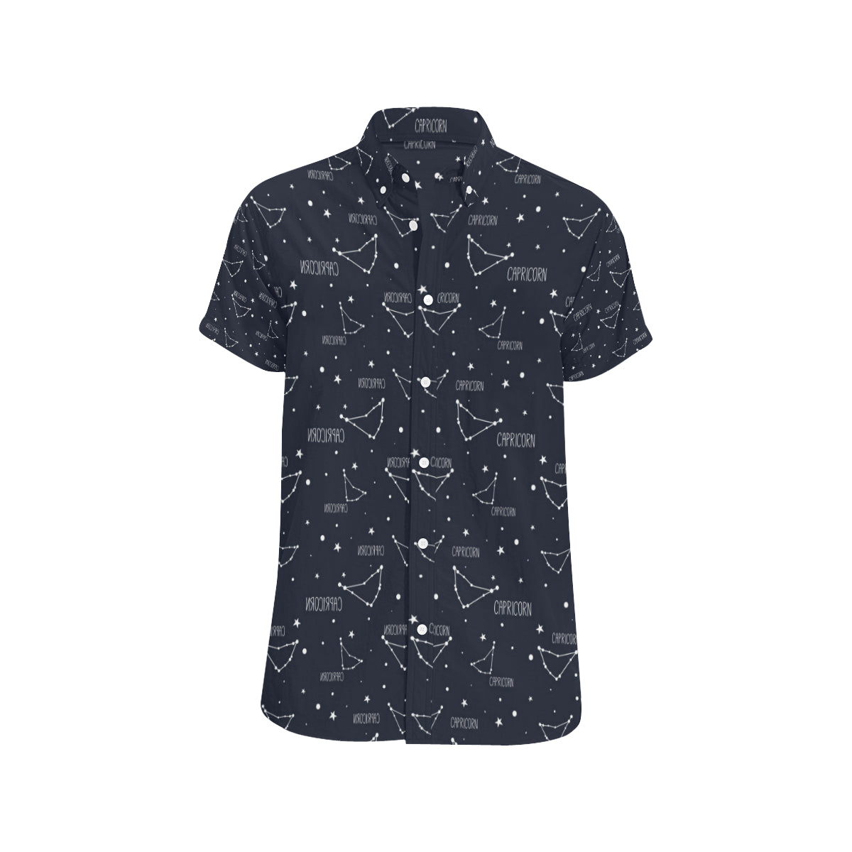 Capricorn Zodiac Pattern Print Design 01 Men's Short Sleeve Button Up Shirt