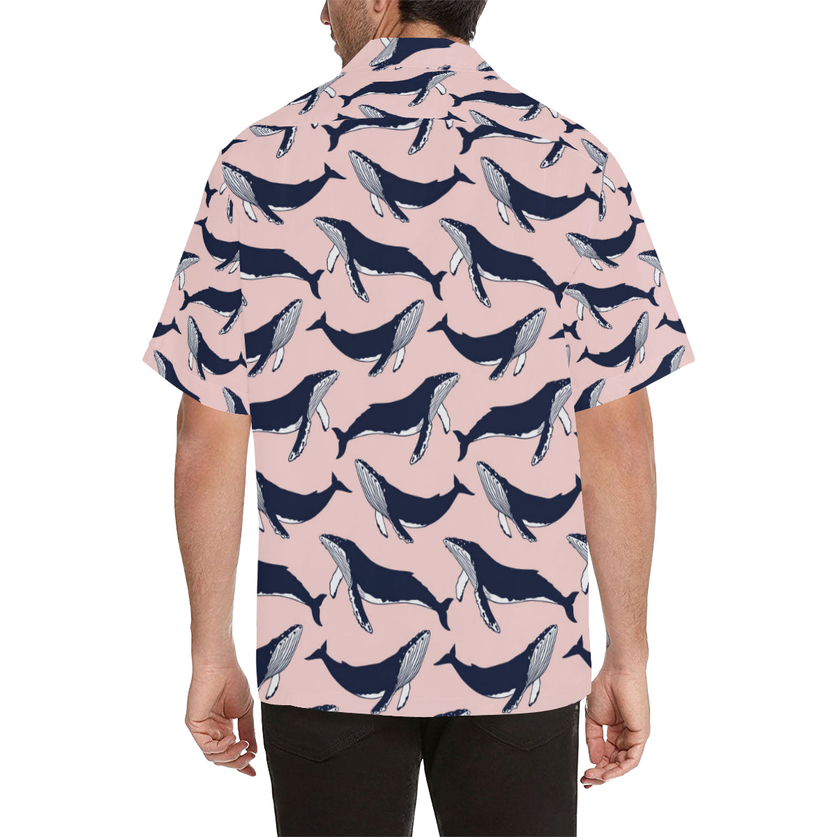 Humpback Whale Pattern Print Design 02 Men's Hawaiian Shirt
