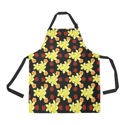 Yellow Plumeria Pattern Print Design PM04 Apron with Pocket