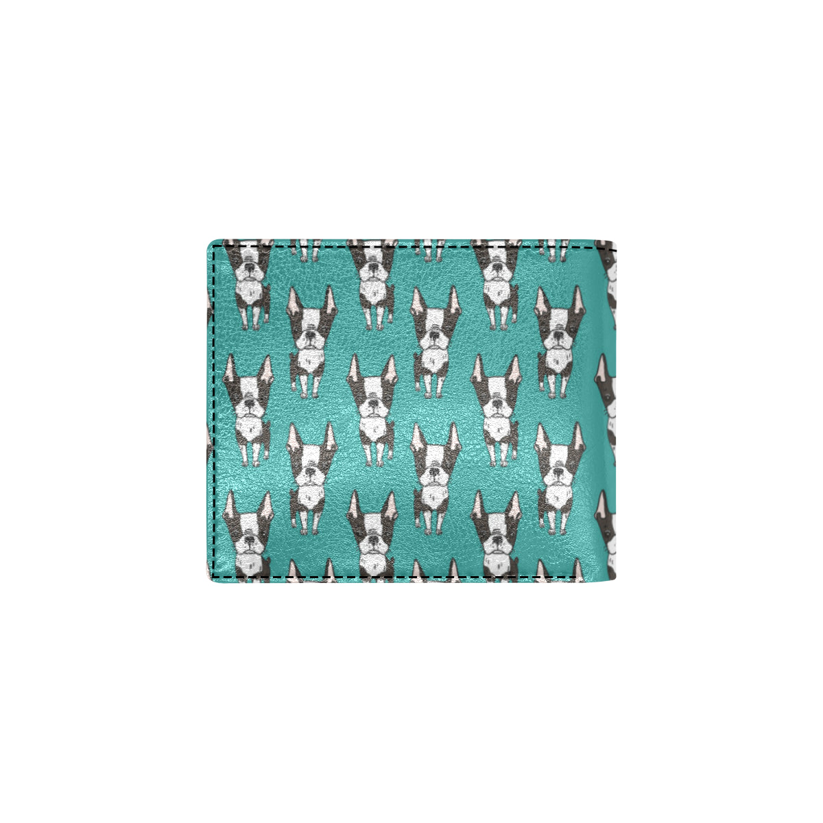 Boston Terrier Pattern Print Design 04 Men's ID Card Wallet