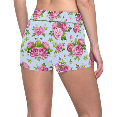 Rose Pink Pattern Print Design RO08 Yoga Shorts