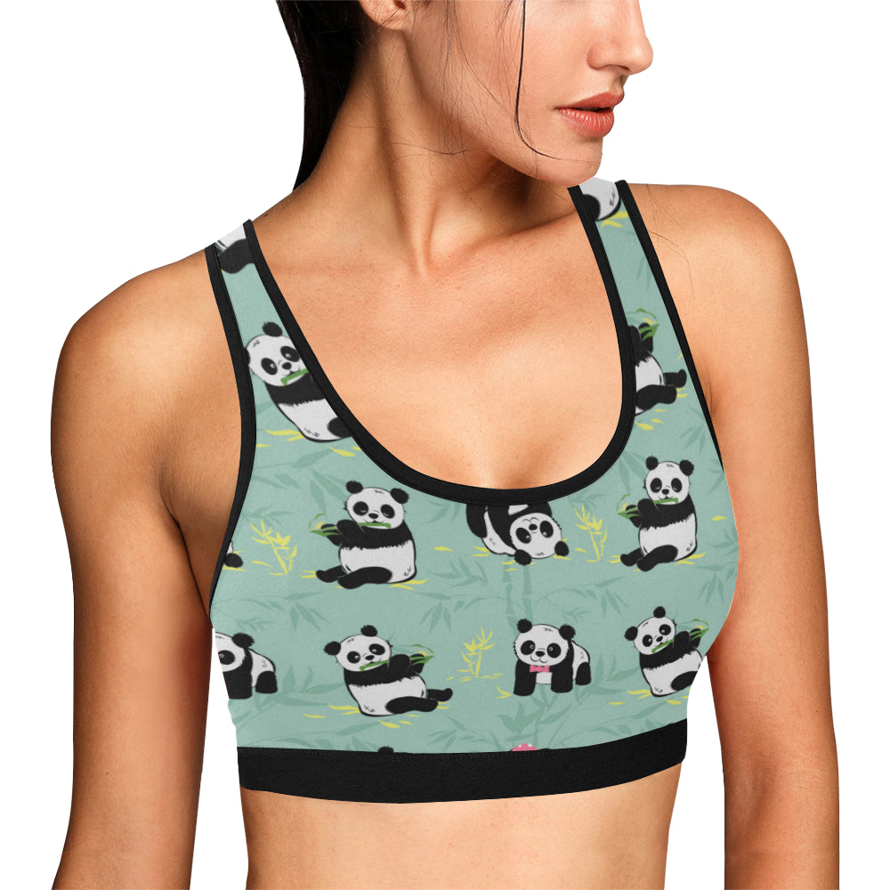 Panda Pattern Print Design A05 Sports Bra