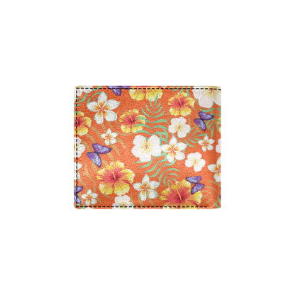 Tropical Flower Pattern Print Design TF027 Men's ID Card Wallet