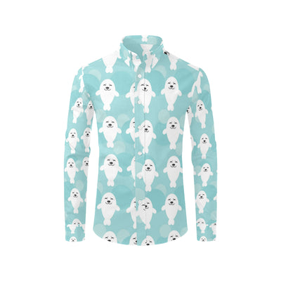 Sea Lion Baby Pattern Print Design 01 Men's Long Sleeve Shirt