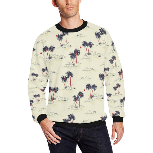 Palm Tree Pattern Print Design PT08 Men Long Sleeve Sweatshirt