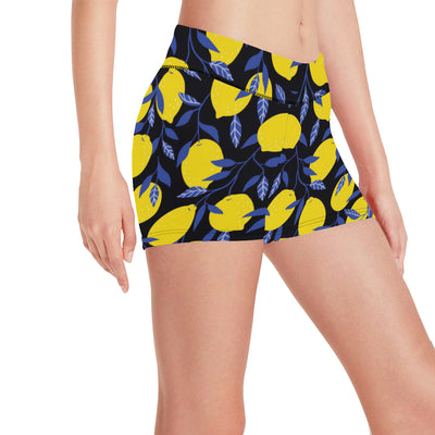 Lemon Pattern Print Design LM01 Yoga Shorts