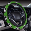 Soccer Ball Green Backgrpund Print Steering Wheel Cover with Elastic Edge