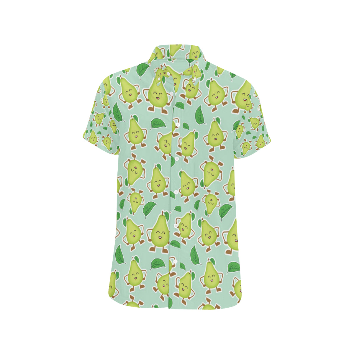 Avocado Pattern Print Design AC011 Men's Short Sleeve Button Up Shirt