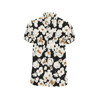 Popcorn Pattern Print Design A02 Men's Short Sleeve Button Up Shirt