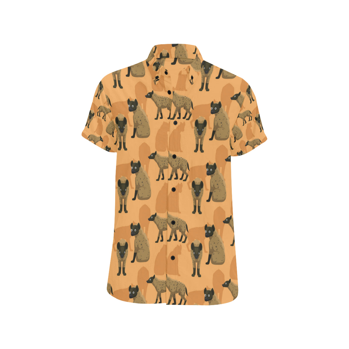 Hyena Pattern Print Design 01 Men's Short Sleeve Button Up Shirt