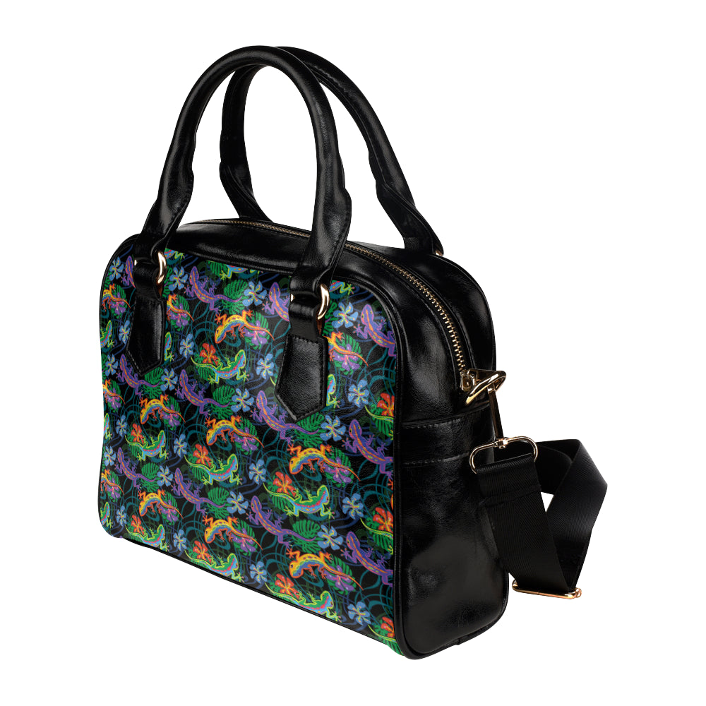 Gecko Colorful Pattern Print Design 01 Shoulder Handbag