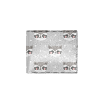 Raccoon Pattern Print Design A04 Men's ID Card Wallet