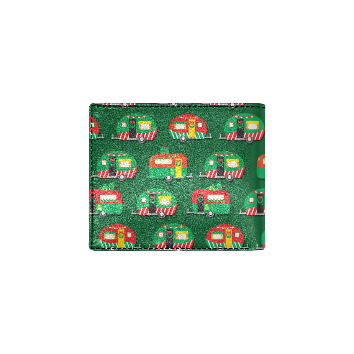 Camper Camping Christmas Themed Print Men's ID Card Wallet