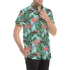 Bird Of Paradise Pattern Print Design BOP01 Men's Short Sleeve Button Up Shirt