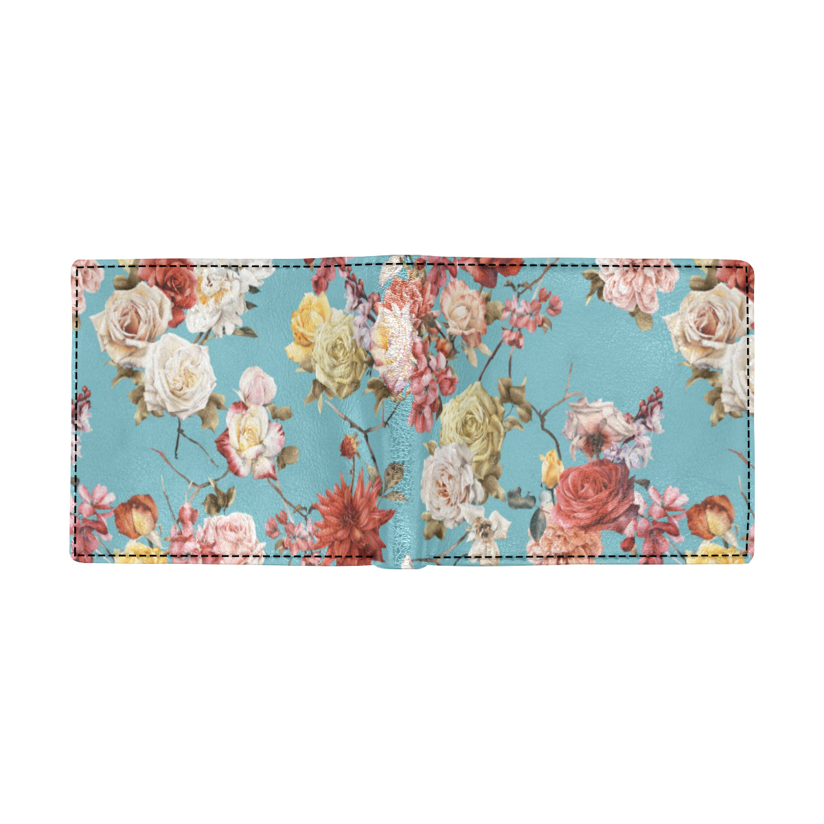 Summer Floral Pattern Print Design SF05 Men's ID Card Wallet