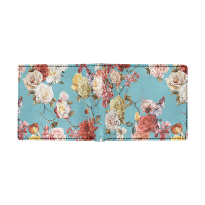 Summer Floral Pattern Print Design SF05 Men's ID Card Wallet