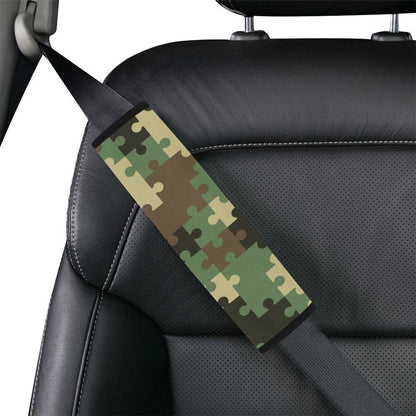 Puzzle Camo Pattern Print Design A03 Car Seat Belt Cover