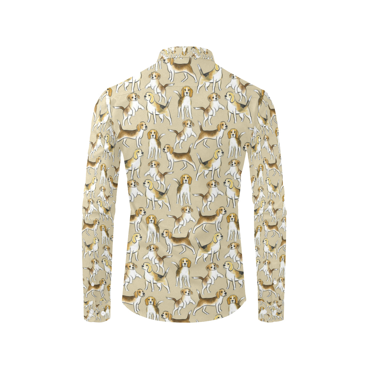 Beagle Pattern Print Design 04 Men's Long Sleeve Shirt