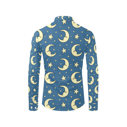 Moon Night Pattern Print Design 03 Men's Long Sleeve Shirt