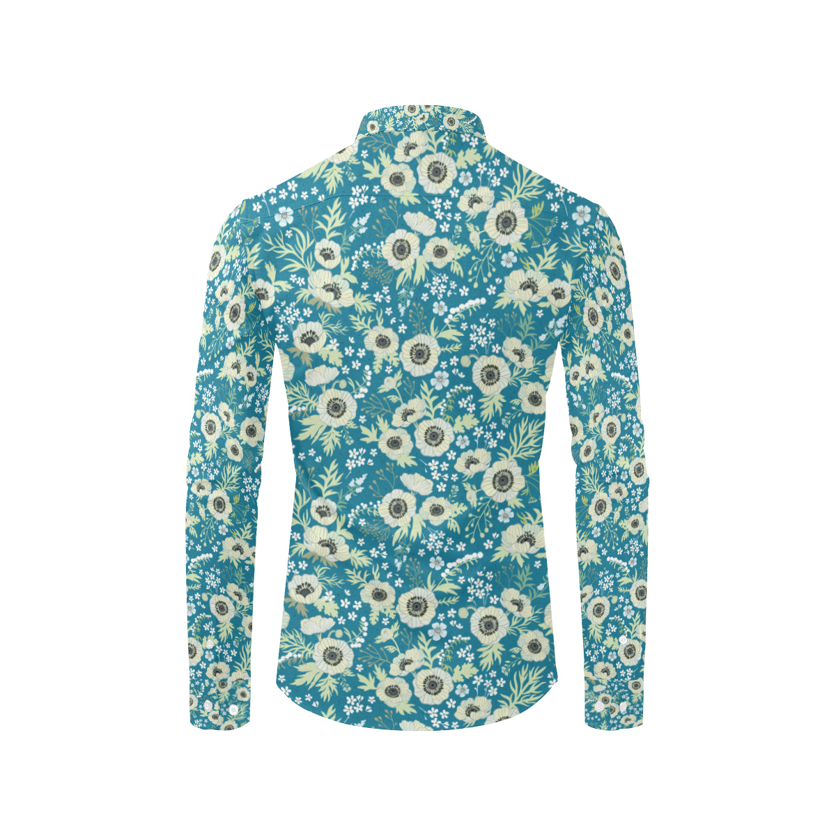 Anemone Pattern Print Design 01 Men's Long Sleeve Shirt